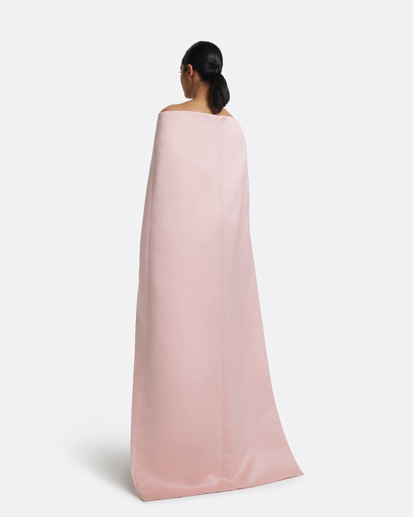 Safiyaa Azrael Long Dress & Maddox Harness In Lotus Bloom With Black Pearl