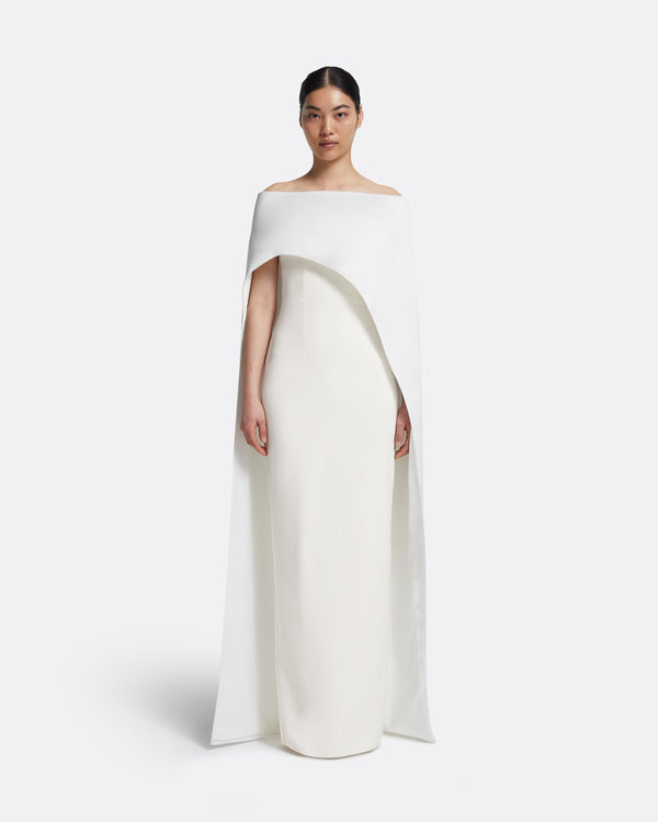 safiyaa Azrael Long Dress & Maddox Harness in Porcelain