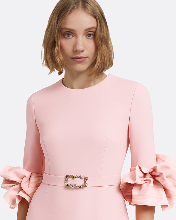 Safiyaa Belen Long Dress In Lychee With Embellished Belt