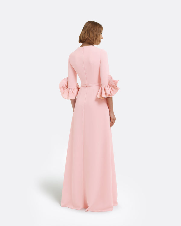 Safiyaa Belen Long Dress In Lychee With Embellished Belt