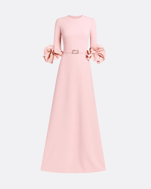 Safiyaa Belen Long Dress In Lychee With Embellished Belt