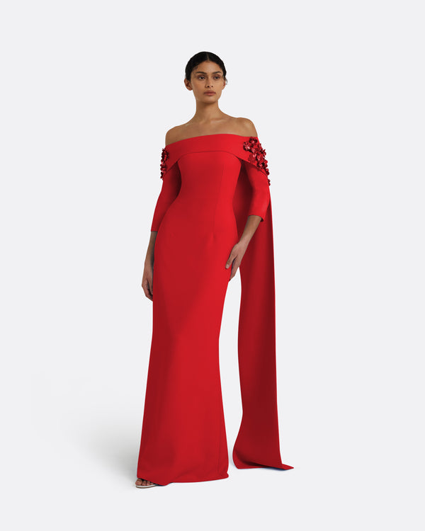 safiyaa Bellara Cherry Red Harness With Soshin Dress