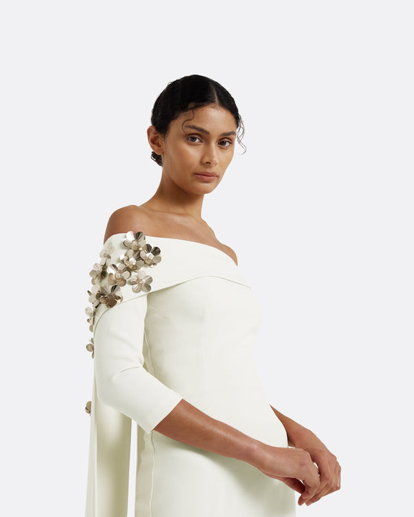 Safiyaa Bellara Embroidered Ivory Harness & Soshin Dress