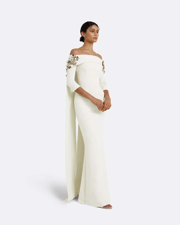 Safiyaa Bellara Embroidered Ivory Harness & Soshin Dress
