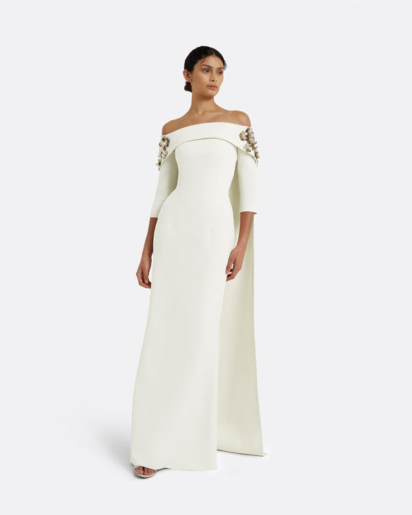 safiyaa Bellara Embroidered Ivory Harness & Soshin Dress