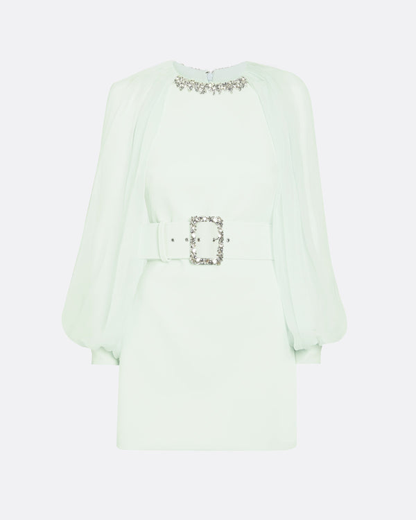 Safiyaa Caoimhe Spearmint Top With Embroidered Belt