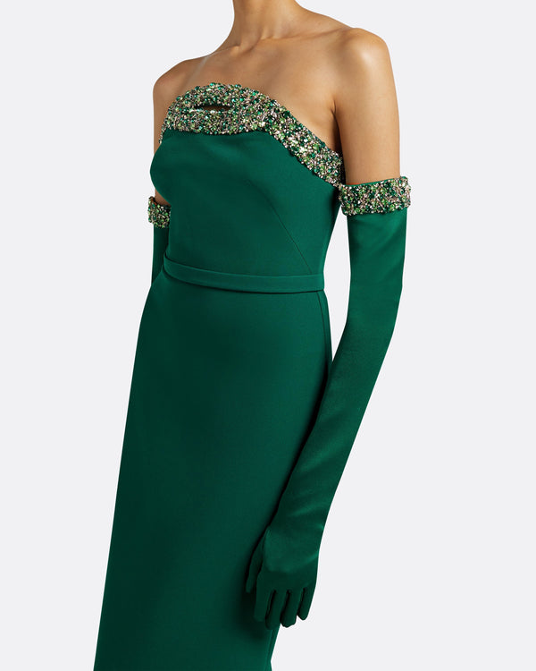 Safiyaa Donatella Botanic Long Dress With Antonia Gloves