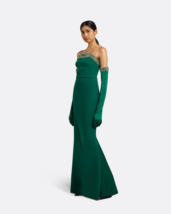 Safiyaa Donatella Botanic Long Dress With Antonia Gloves