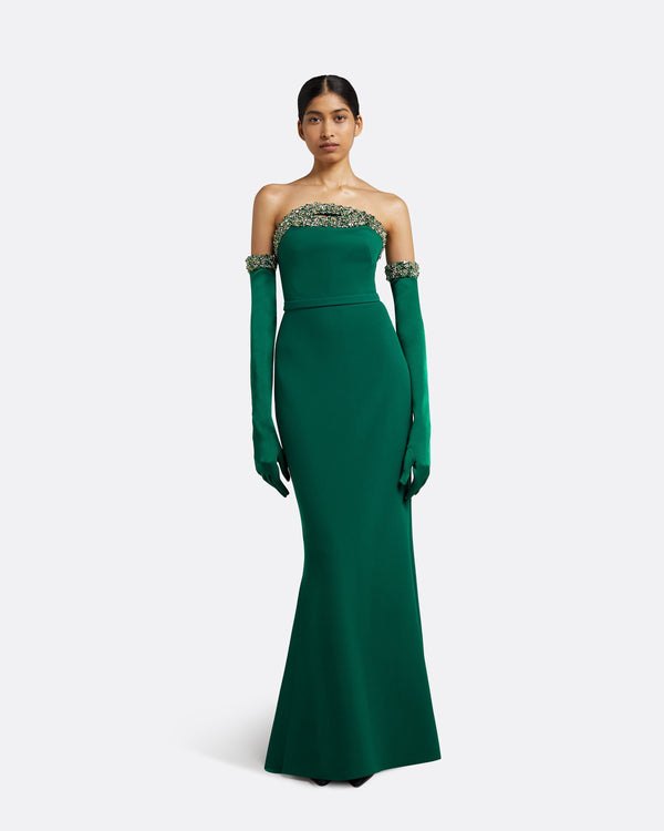 safiyaa Donatella Botanic Long Dress With Antonia Gloves
