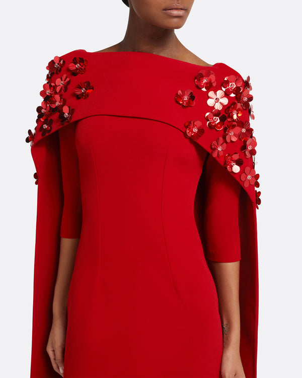 Safiyaa Isabella Harness With Soshin Dress In Cherry Red