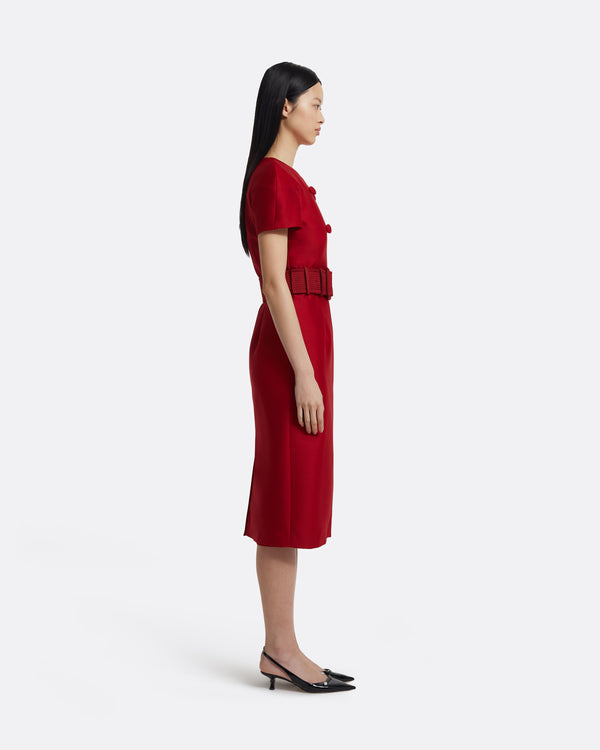 Safiyaa Kamari Midi Dress In Swinton On Radiant Red