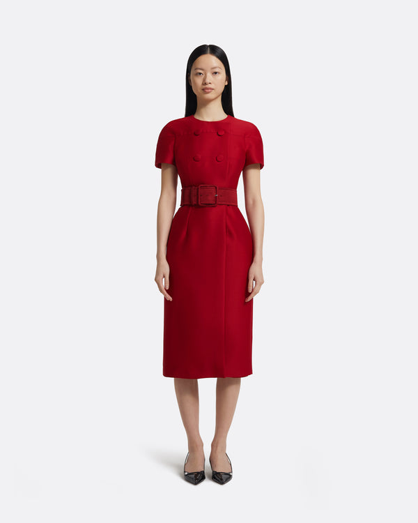 safiyaa Kamari Midi Dress in Swinton on Radiant Red