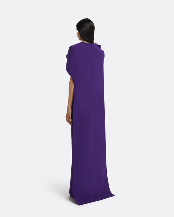Safiyaa Lennox Long Dress In Pansy With Pansy Embellishment