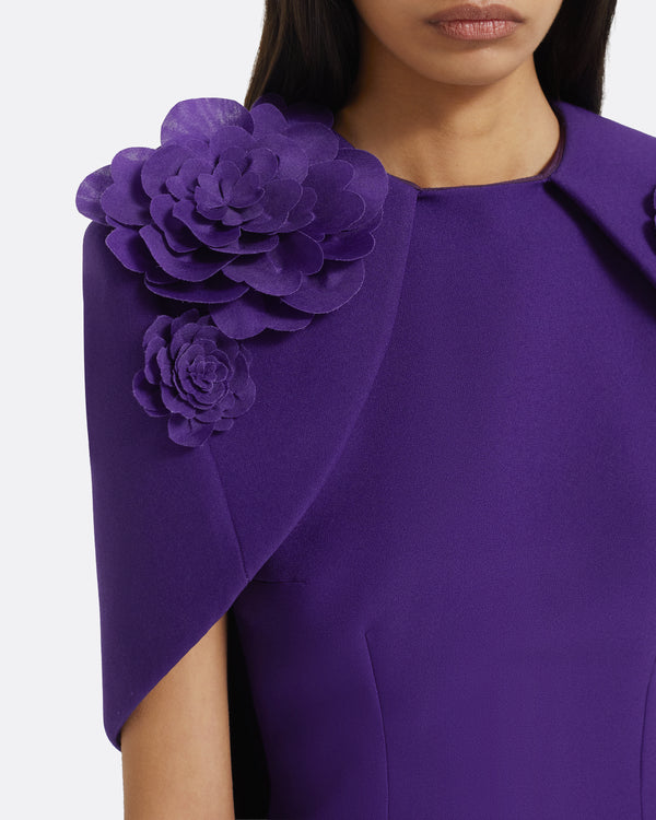 Safiyaa Lennox Long Dress In Pansy With Pansy Embellishment