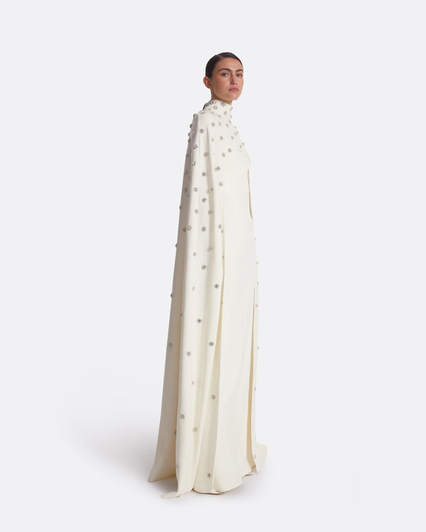 Safiyaa Manore Ivory Harness With Soshin Long Dress