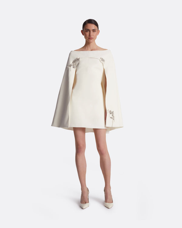 safiyaa Manorel Ivory Broken Jewellery Embroidered Harness & Rowan Dress