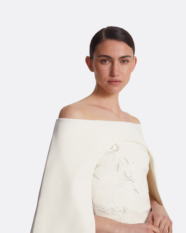 Safiyaa Manorel Ivory Harness & Rowan Fern Embroidered Dress