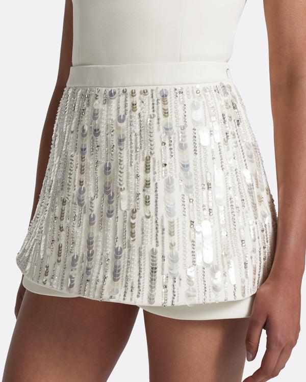 Safiyaa Matilda Skirt In Ivory With Crystal Embellishment