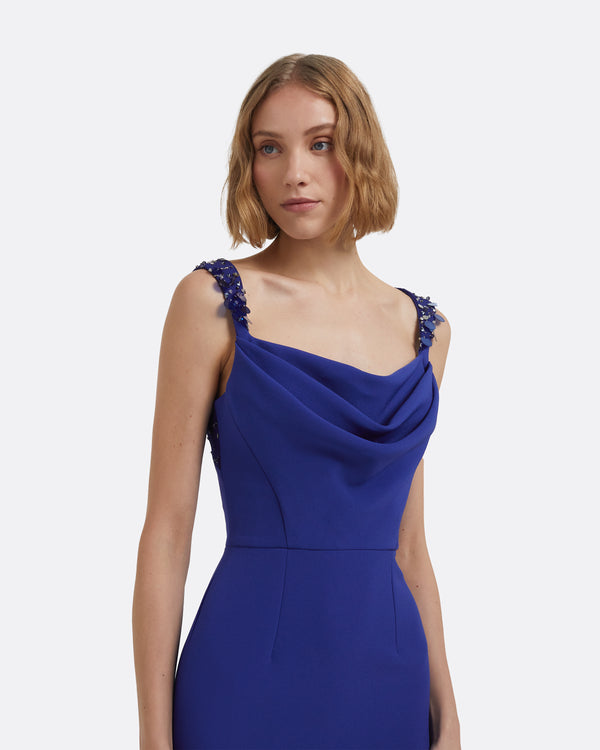 Safiyaa Melina Long Dress In Skiathos With Multi-Blues