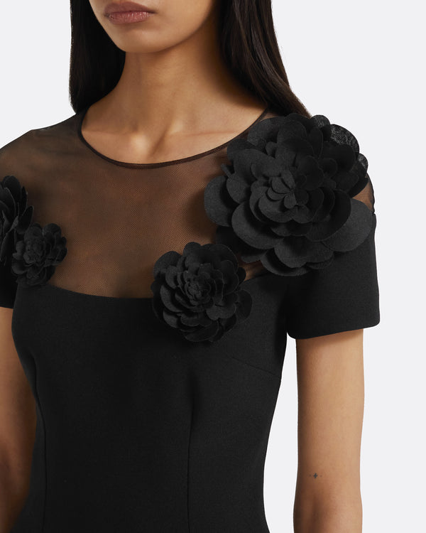 Safiyaa Noah Long Dress In Black With Black Embellishment