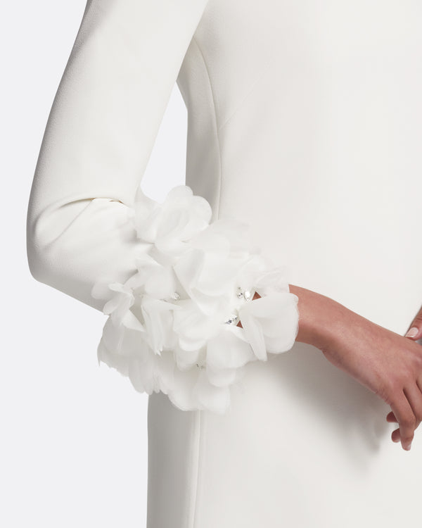 Safiyaa Reffie Short Dress In Ivory With Ivory Appliqué