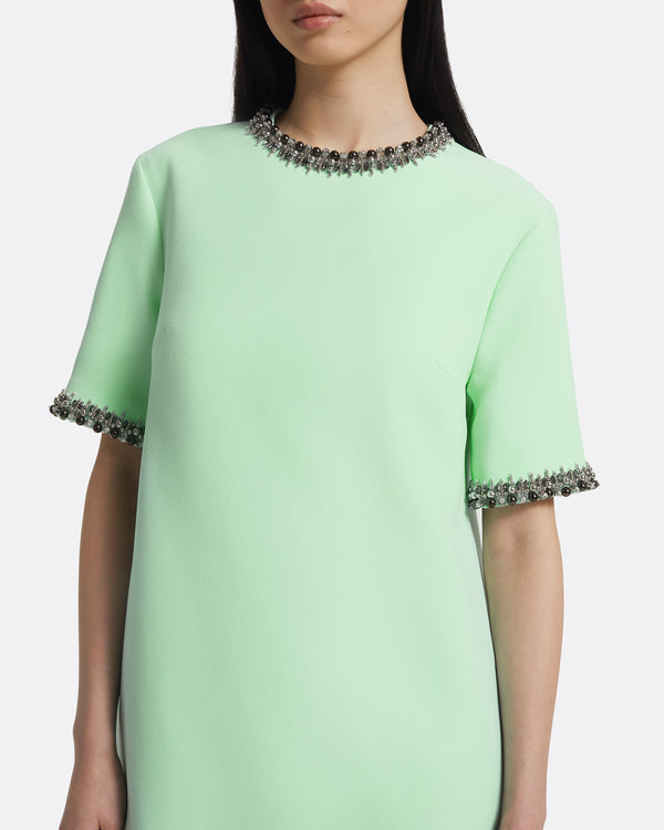 Safiyaa Ripley Short Dress In Brook Green With Gunmetal