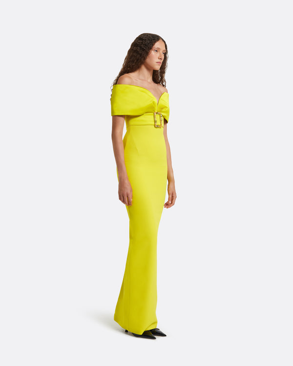 Safiyaa Abike Chartreuse Long Dress