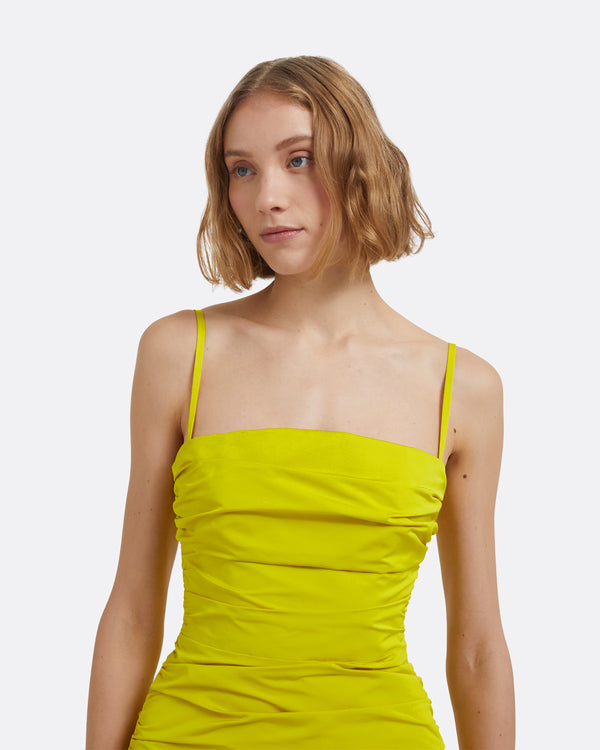Safiyaa Adele Midi Dress In Chartreuse