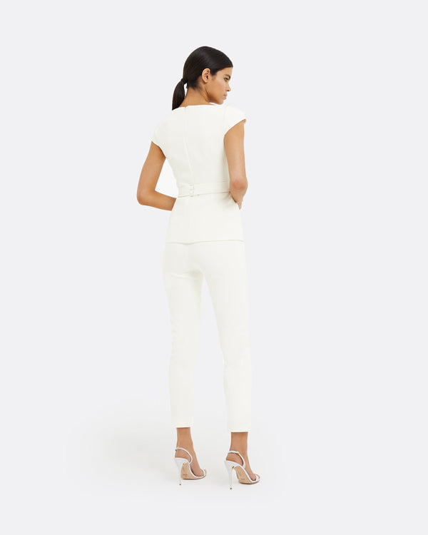 Safiyaa Adrianna Ivory Slim Trousers