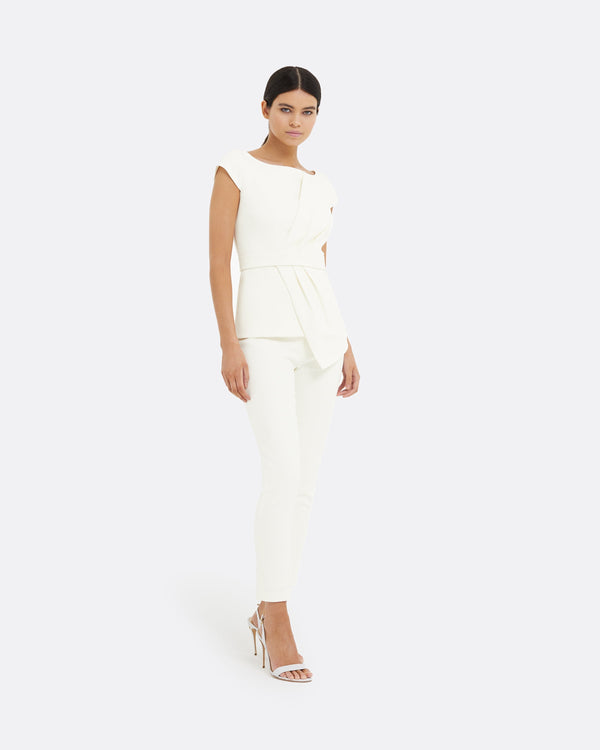 Safiyaa Adrianna Ivory Slim Trousers