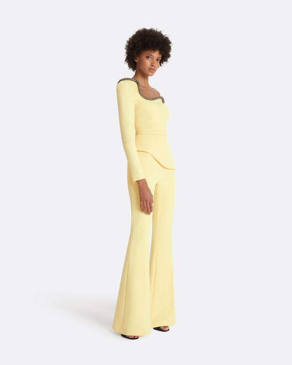 Safiyaa Aime Pale Yellow Top