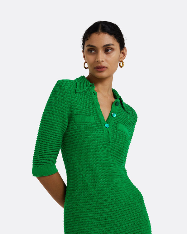 Safiyaa Akilah Emerald Crochet Dress