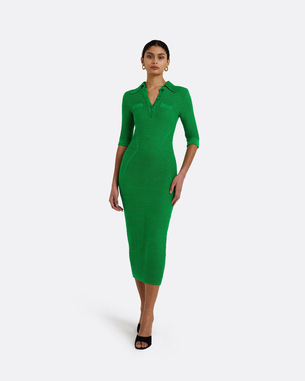 safiyaa Akilah Emerald Crochet Dress