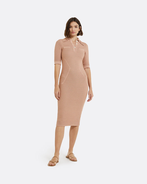 safiyaa Akilah Old Rose Crochet Dress