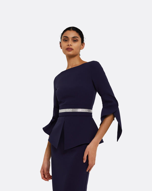Safiyaa Alondra Azurite Blue Midi Dress