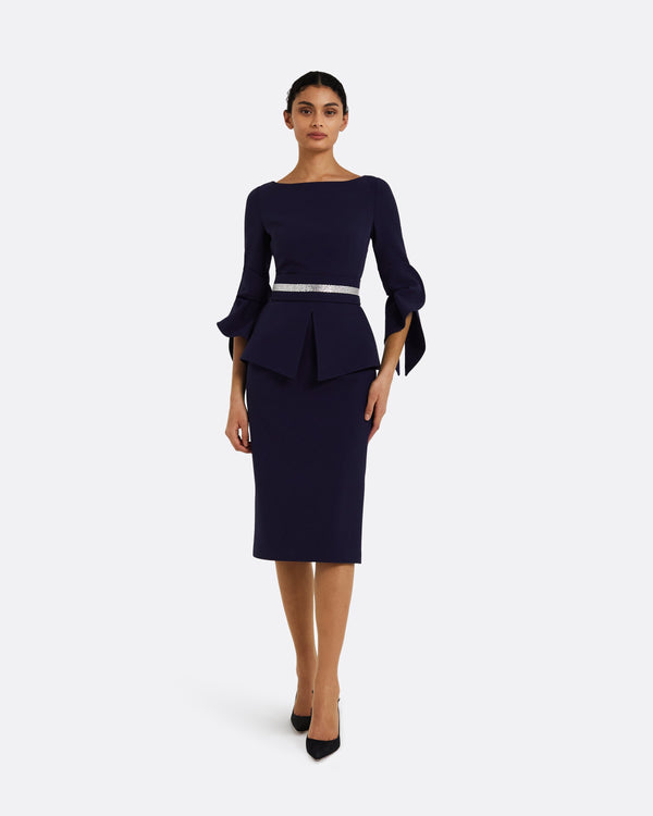 safiyaa Alondra Azurite Blue Midi Dress