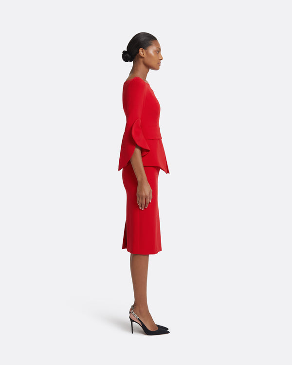 Safiyaa Alondra Dress In Cherry Red