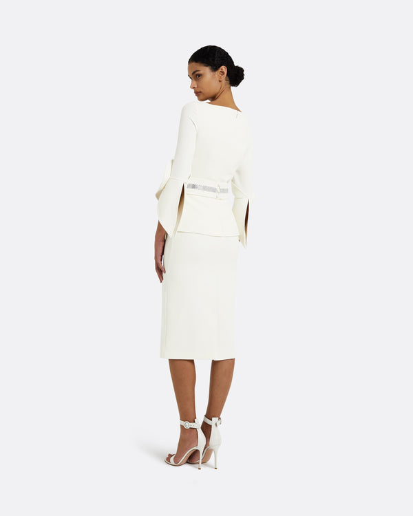 Safiyaa Alondra Ivory Midi Dress