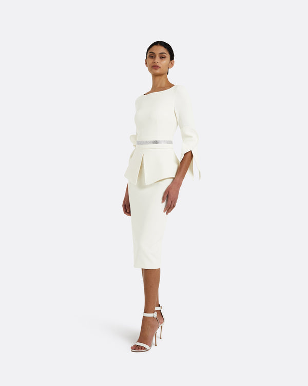 Safiyaa Alondra Ivory Midi Dress