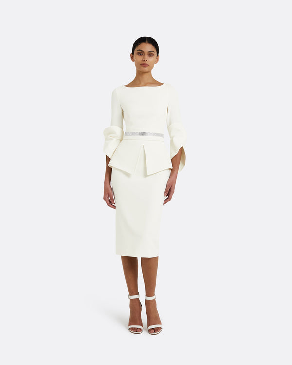 safiyaa Alondra Ivory Midi Dress