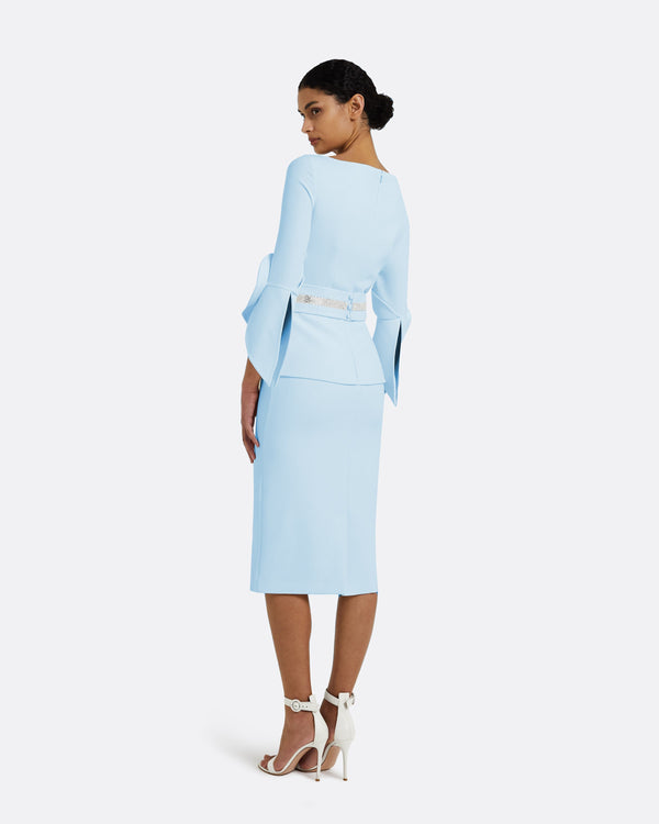 Safiyaa Alondra Pale Blue Midi Dress