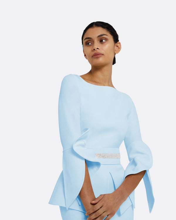 Safiyaa Alondra Pale Blue Midi Dress