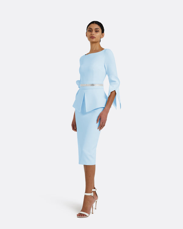 Safiyaa Alondra Pale Blue Midi Dress