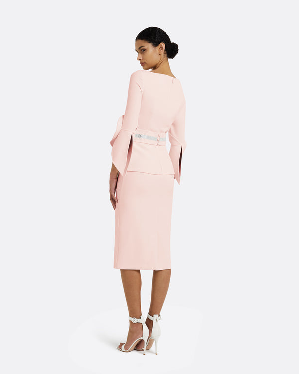 Safiyaa Alondra Pale Pink Midi Dress