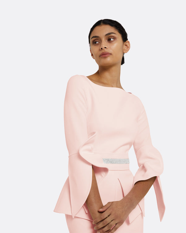 Safiyaa Alondra Pale Pink Midi Dress