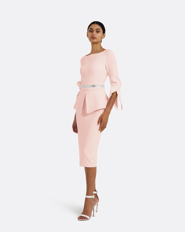 Safiyaa Alondra Pale Pink Midi Dress
