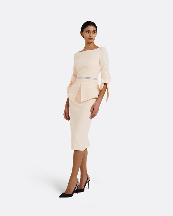 Safiyaa Alondra Vanilla Midi Dress