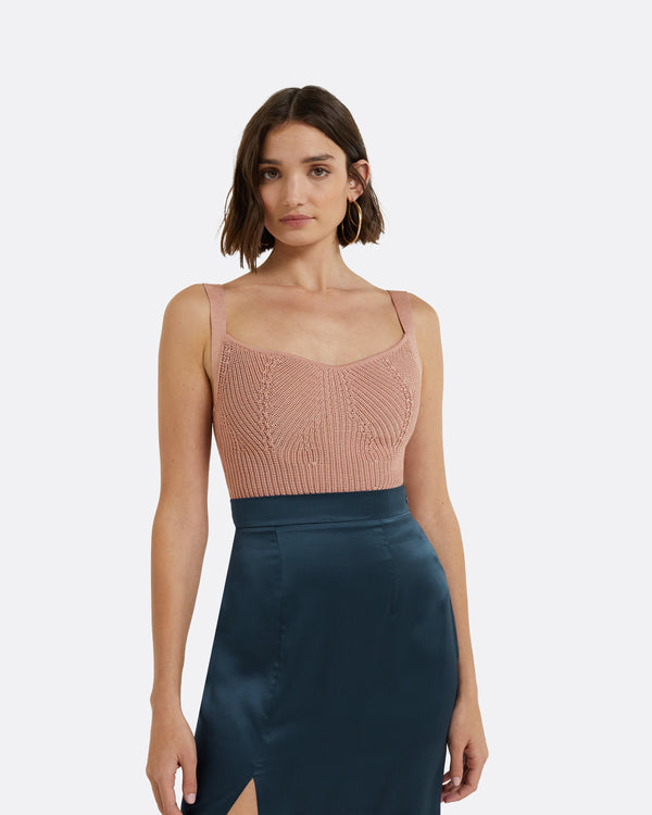 Safiyaa Amal Old Rose Crochet Top