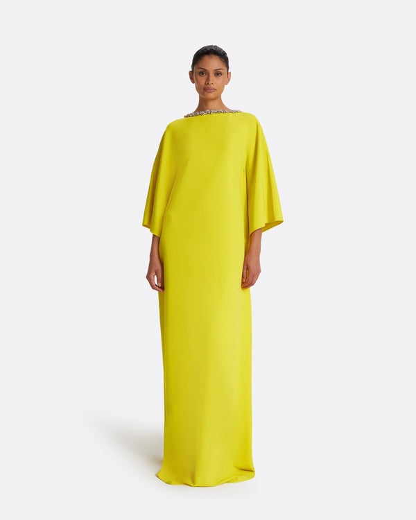 safiyaa Amarella Chartreuse Long Dress