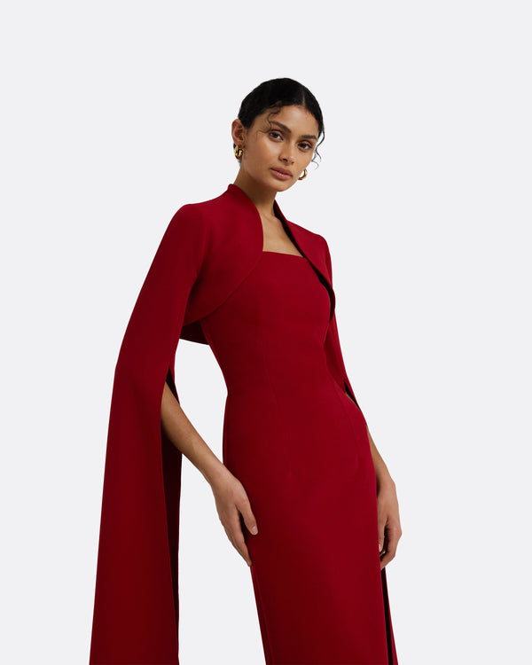 Safiyaa Amari Azalea Red Bolero With Soshin Dress